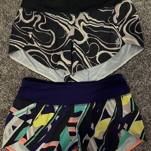 Womens New Balance Impact Run 3" Shorts, Small, Lot of 2, geometric print